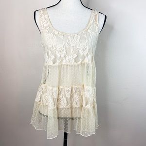 Love Squad Lace Sheer Sleeveless Top